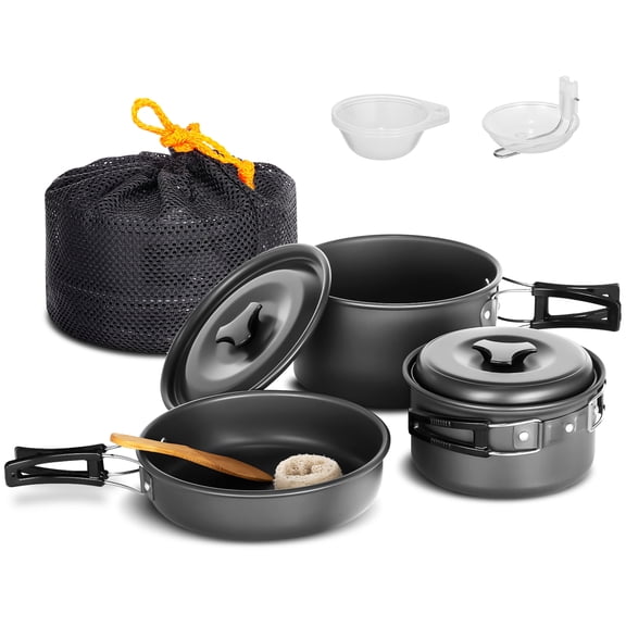 Kitchenware set,Portable Cookware Utensils Non-stick Set Picnic Kit Campfire Utensils With Portable 2-3 Person Kitchenware Set Cookware Set Non-stick Suitable 10pcs Cookware Pot Pan