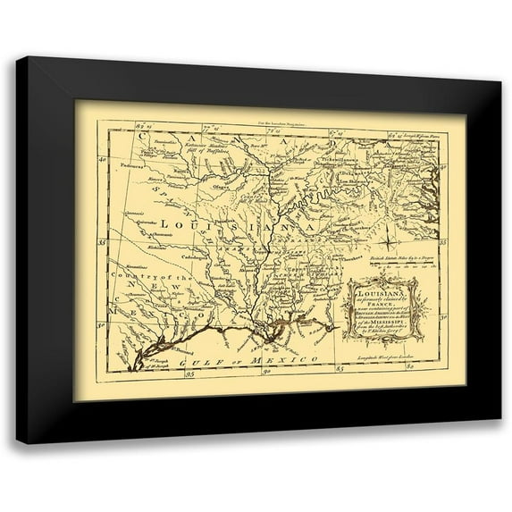 Kitchin 24x20 Black Modern Framed Museum Art Print Titled - Louisiana - Kitchin 1765