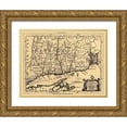 thumbnail image 1 of Kitchin 32x25 Gold Ornate Wood Framed with Double Matting Museum Art Print Titled - Connecticut Rhode Island - Kitchin 1758, 1 of 4