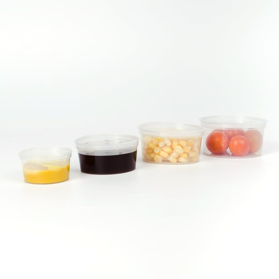 JJEAN-Plastic Portion Cups with Lids 4 oz. & 5.5oz. Combo Pack of 150 ...