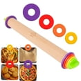thumbnail image 1 of Kitchtic Adjustable Rolling Pin with Removable Rings - Precision Baking and Cookie Dough Rolling Pin with Thickness Measuring Rings for Perfectly Rolled Dough - Multi-Color - 16.9''x2.5''x2.5'', 1 of 6