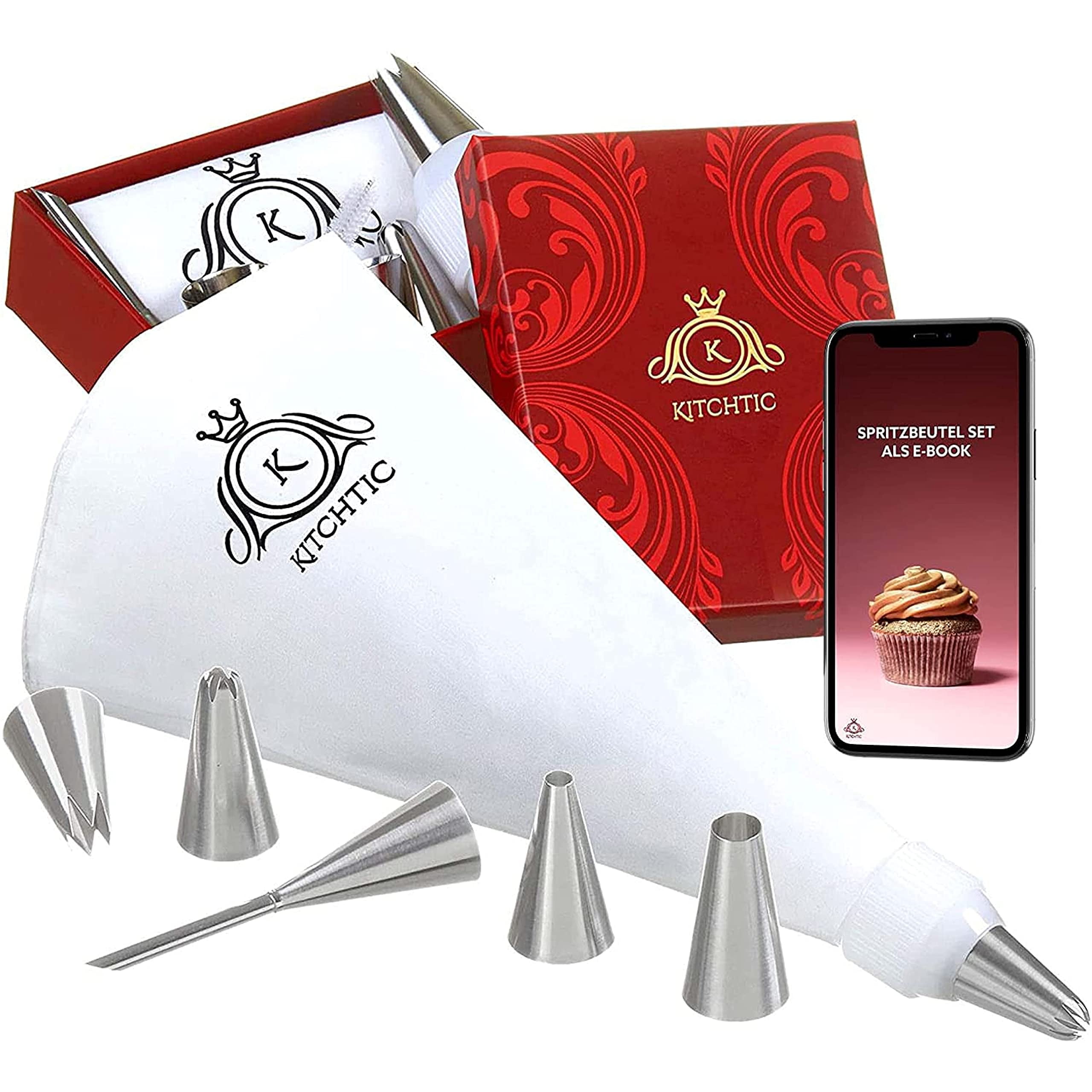Pastry Set Kitchtic Decorator's Baking & Frosting Set - Reusable Piping Bags with ...