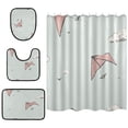 thumbnail image 1 of Kite Bathroom Accessory Curtain Sets Bath Curtain Anti-Slip Mats and Toilet Pad 66x72in, 1 of 8