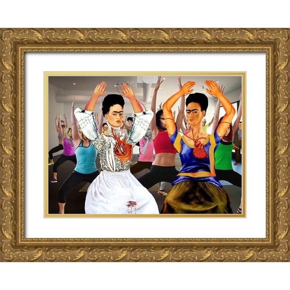 Kite, Barry 18x14 Gold Ornate Wood Framed with Double Matting Museum Art Print Titled - Frida Does Cardio