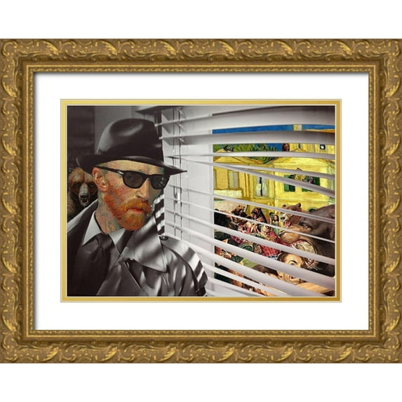 Kite, Barry 18x14 Gold Ornate Wood Framed with Double Matting Museum Art Print Titled - Yellow House, Grizzly Season