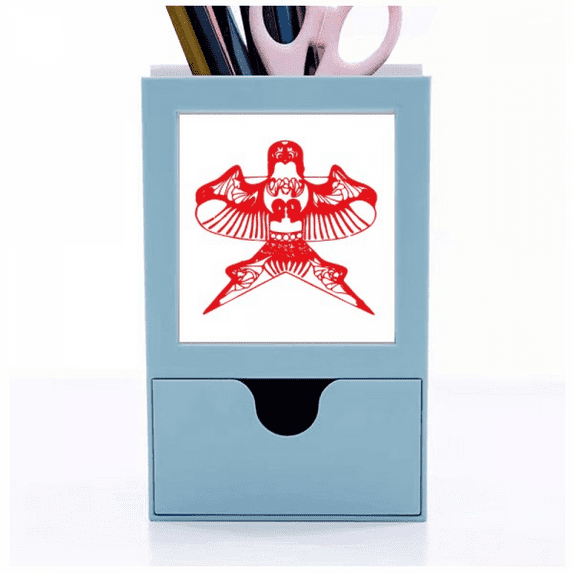 Kite Chinese Traditional Culture Paper Cutting Desk Supplies Organizer Pen Holder Card