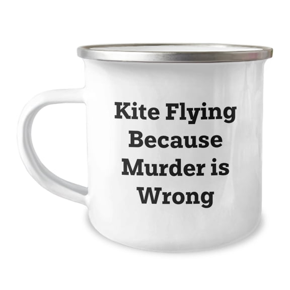 Kite Flying Gifts for Friends, Funny 'Murder Is Wrong' Camping Mug, Graduation Unique from Men