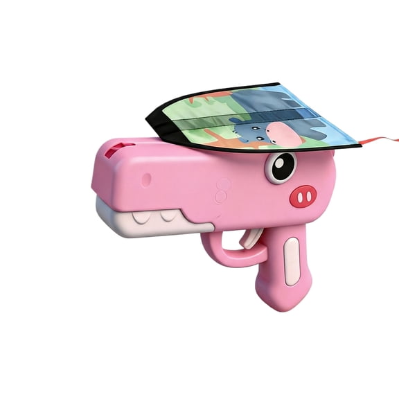 Kite Launcher Toy Catapult Kite Outdoor Flying Games Easy Launch Portable Folding Kite Beach Toys for Boys and Girls Birthday Party Favors Gift Pink