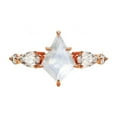 thumbnail image 1 of Kite Moonstone Promise Ring- Pear and Round Cut Diamond Ring in 14K Rose Gold Over, 1 of 2