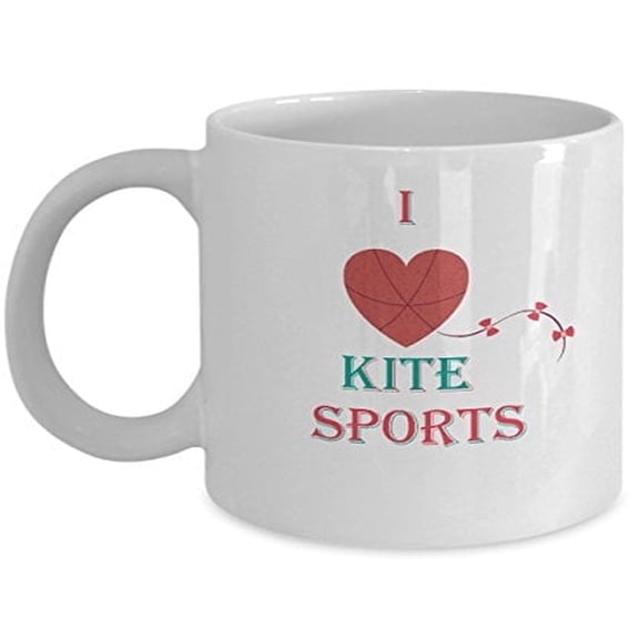Kite 11 oz Coffee Mug - Kids Sports Gifts White Ceramic