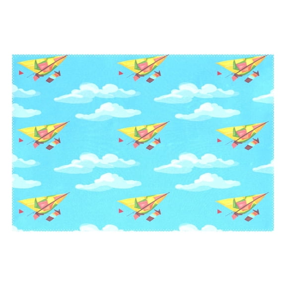 Kite Pattern 12x18in Heat-Resistant Non-Slip Place Mat, Durable and Wrinkle-Resistant