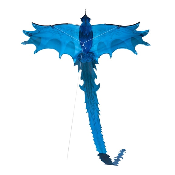 Wicked Kites Ready 2 Fly Blue Dragon 3D Pop-Up Ripstop Fabric Kite
