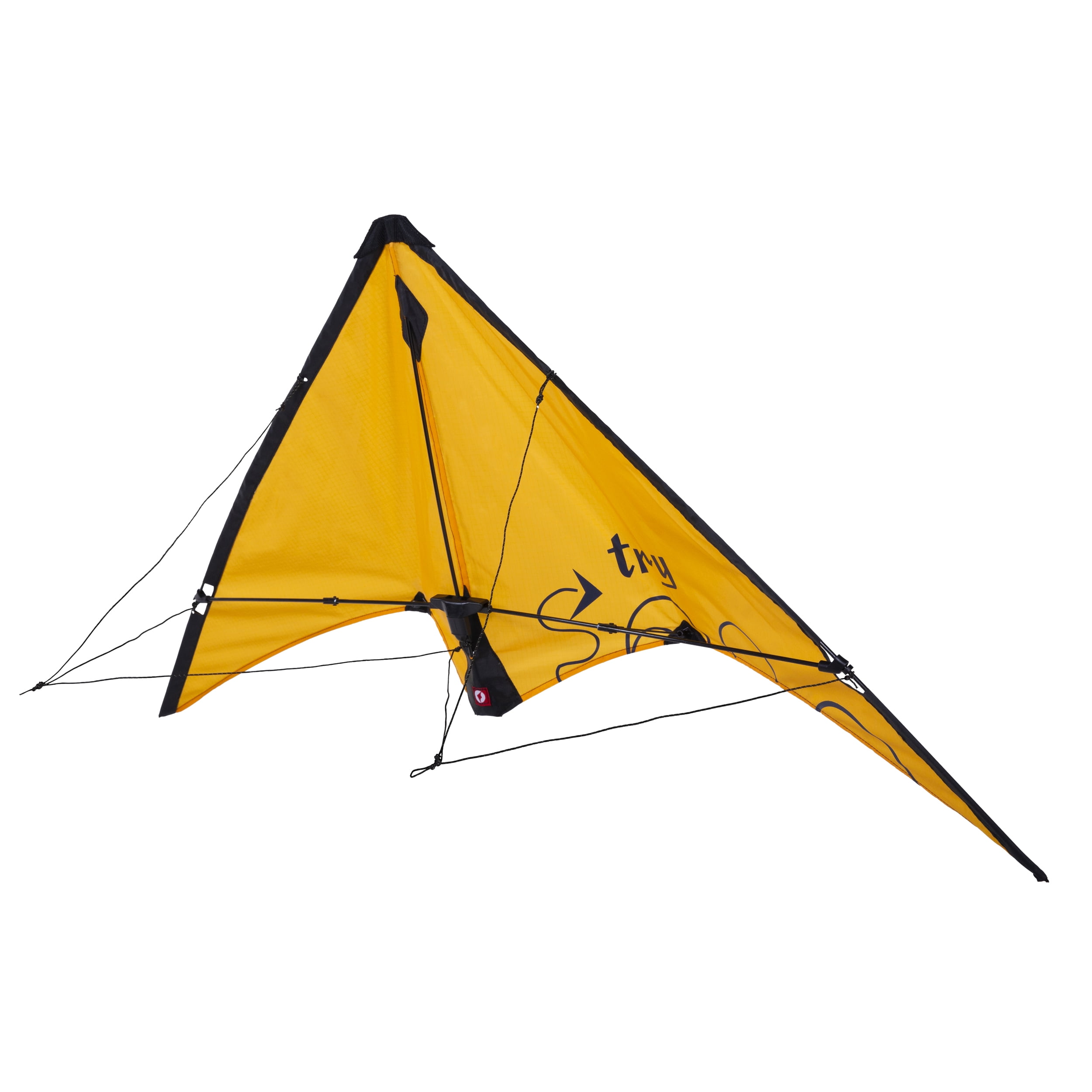 Kites Ready 2 Fly, Pop up Stunt Kite, Yellow, Hand and Easy Clip Included, Children Ages 8 and up