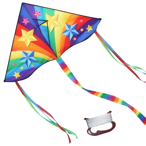 TOY Life 59.1'' Rainbow Kites Easy to Fly for Kids Adults with 328.1 FT String, Beach Kite Outdoor Game Outside Toys Activity, Rainbow Toys for Girls, Gift for Girls Ages 4-8