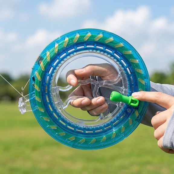 Kite Reel Winder with Line, Kite String Reel for Kids & Adults, Easy to Use Kite String Spool with Durable Thread and Connector for Outdoor Flying
