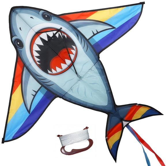 TOY Life 55.9'' Shark Kites Easy to Fly for Kids Adults with 328.1 FT String, Beach Kite Outdoor Game Outside Toys Activity, Shark Toys for Kids, Gift for Boys Ages 4-8