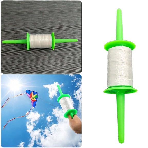 Kite Spool Reel with Kite Line, Ergonomic Grip Kite String Handle, Durable Construction Smooth Line Control, For Outdoor Kite Flying, Kite Accessory for Adults Kids Beginners