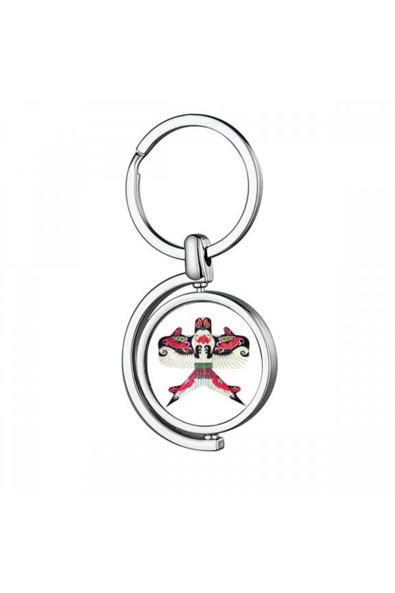 Kite Traditional Chinese Culture Pattern Rotating Keychain Metal Keyring Holder
