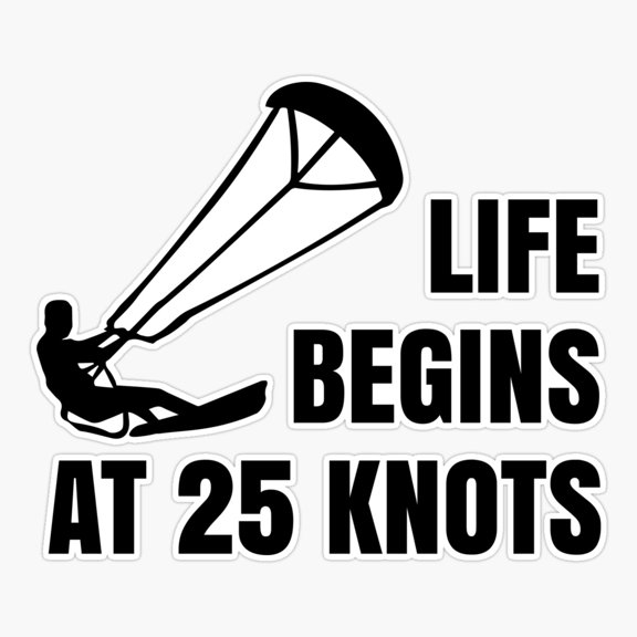 Kiteboarding Life Begins At Speed Sticker