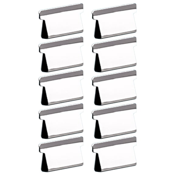 Kitecy 10Pcs Binder Clips Small Stainless Steel Reusable Metal Refill Clips Punchless Push Clip Refill Clip Binder Paper Push Clip for Office Work Home, Silver
