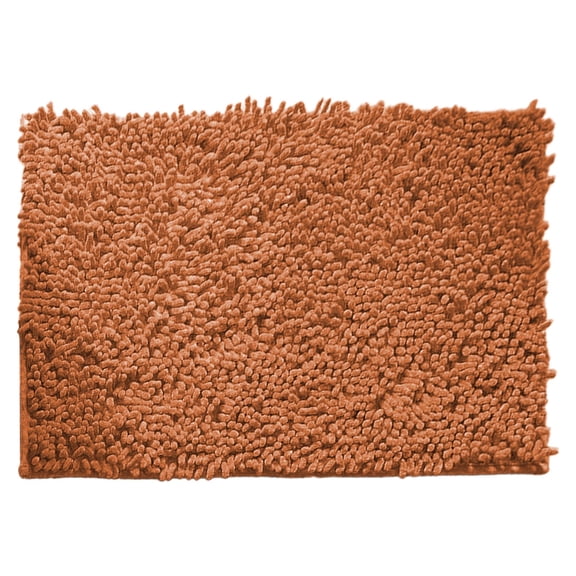 Kitecy Bathroom Rugs Chenille Mat 23.62X15.75 Inch, Non-Slip with Backing Bath Rug for Bathroom Floor And Tub Areas, 1 Pack, Orange