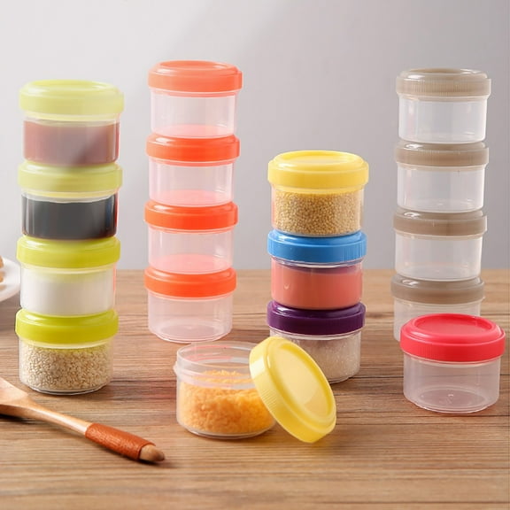 Kitecy Condiment Containers 35Ml Transparent Plastic Condiment Jar Dispenser Bottle Mini Tomato Ketchup Salad Dressing Seasoning Container 4 Pack Under $5, Kitchen Dispensers Small Jars