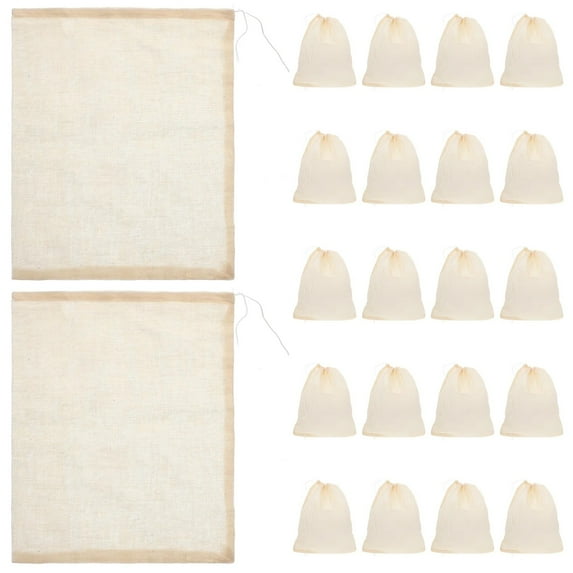 Kitecy Cooking Tools Reusable Cheesecloth Straining Bag Soup Sock for Broth Stock Nut Milk Herbal Tea Spice 13X16Cm 5 Pack , Strainer Bags Reusable Filters