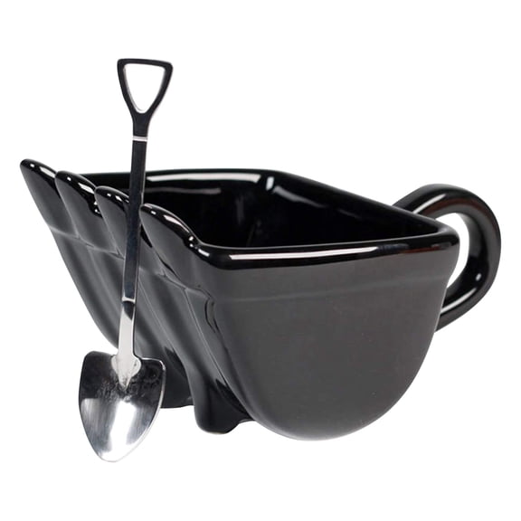 Kitecy Excavator Coffee Mug,Ceramic Construction-Themed Gift Cup, Dishwasher Safe (Black),Black,1PC