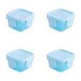 thumbnail image 1 of Kitecy Kitchen Tools & Accessories Small Plastic Airtight Storage Containers with Lids Square School Lunch Leftover Boxes for Kids Dreamy Blue 4-Pack , Food Storage Containers & Jars, 1 of 5