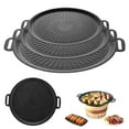 thumbnail image 1 of Kitecy Korean Grill Pan Non-Stick Grill Pan Griddle Round Korean Bbq Stovetop Skillet Portable Hanging Handle Outdoor Indoor Cooking , Stove Top Bbq Round Griddle Pan, 1 of 10