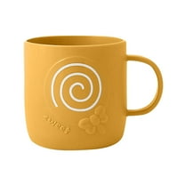 Kitecy Plastic Tumbler with Handle，Thick Drop-Proof Reusable Cup, Stackable Iced-Coffee Mug for Home & BBQ (Yellow),Yellow,1PC