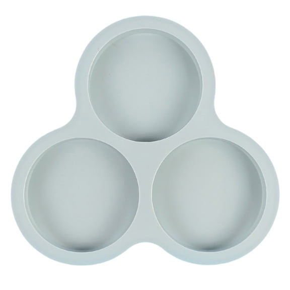 Kitecy Silicone Muffin Pan, Egg Molds for Breakfast Sandwiches 3 Cavity Round Silicone Baking Molds for Baking English Muffins, Small Cakes, Egg Bites, 1 Pack, Grey