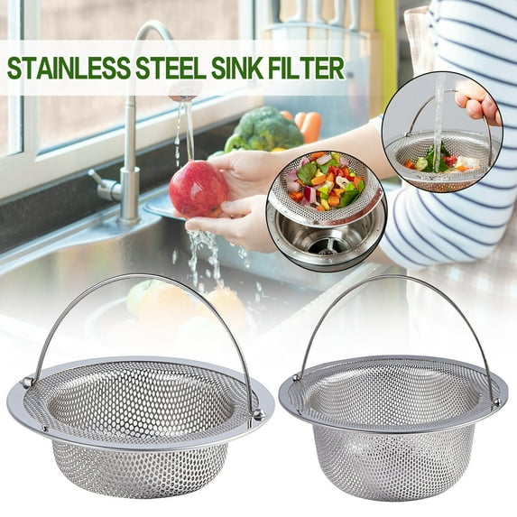 Kitecy Sink Strainer Stainless Steel Sink Strainer Filter Mesh Drain Basket Kitchen Strainer Catcher Hair Food Waste , Stainless Steel Filter Kitchen Drain Catcher