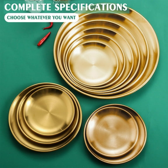 Kitecy Stainless Pizza Pan Stainless Steel Pizza Pan Baking Tray Round Oven Safe Cookie Cake Roasting Plate Korean Bbq Platter Server , Round Baking Tray Cookie Cake Sheet