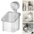 thumbnail image 1 of Kitecy Suction Cup Storage Organizer,No Drilling,Wall Mounted Kitchen Storage for Spices, Bathroom Shower Caddy with Drainable Shelf(Clear Small Size),Clear, 1 of 8