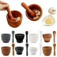 thumbnail image 1 of Kitecy Wooden Mortar And Pestle Wooden Mortar Pestle Set Manual Grinder Crusher Herbs Spices Garlic Natural Material Kitchen Tool , Herbal Medicine Grinder Manual Spice Crusher, 1 of 10
