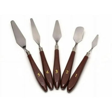 Kiteky Clearance Palette Knife, Piece Painting Kit Stainless Wood Set Handles Steel 5 Painting, Oil Painting Palette Knife Clearance Sale