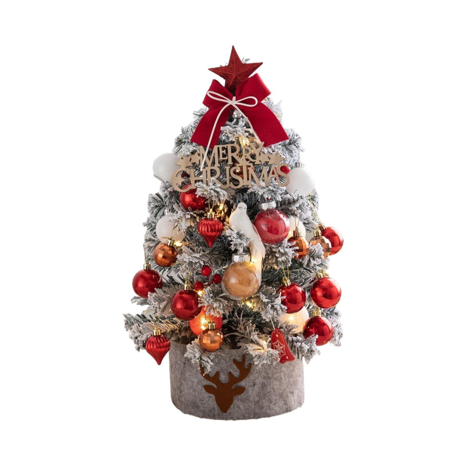 Kiteky Digital Video, Christmas Tree 60Cm Snow Tree Red, Lighted Mini