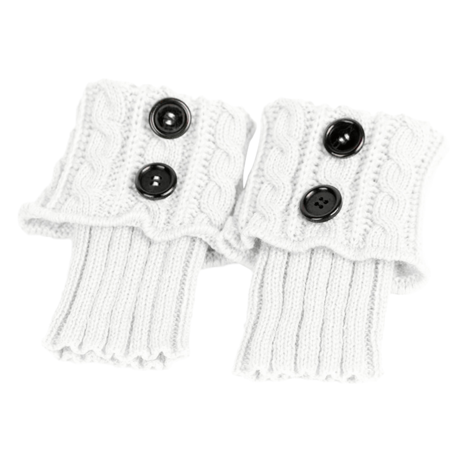 Kitem 1 Pair Boot Topper Socks Solid Color Knitted Autumn Winter