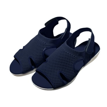 Kitem 1 Pair Women Sandals Mesh Anti Skid Ladies Peep Toes Flat Heel Summer Shoes Beachwear