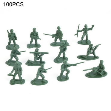 Kitem 100Pcs Military Plastic Simulation Army Soldiers Model Kids Toy Collection Gift