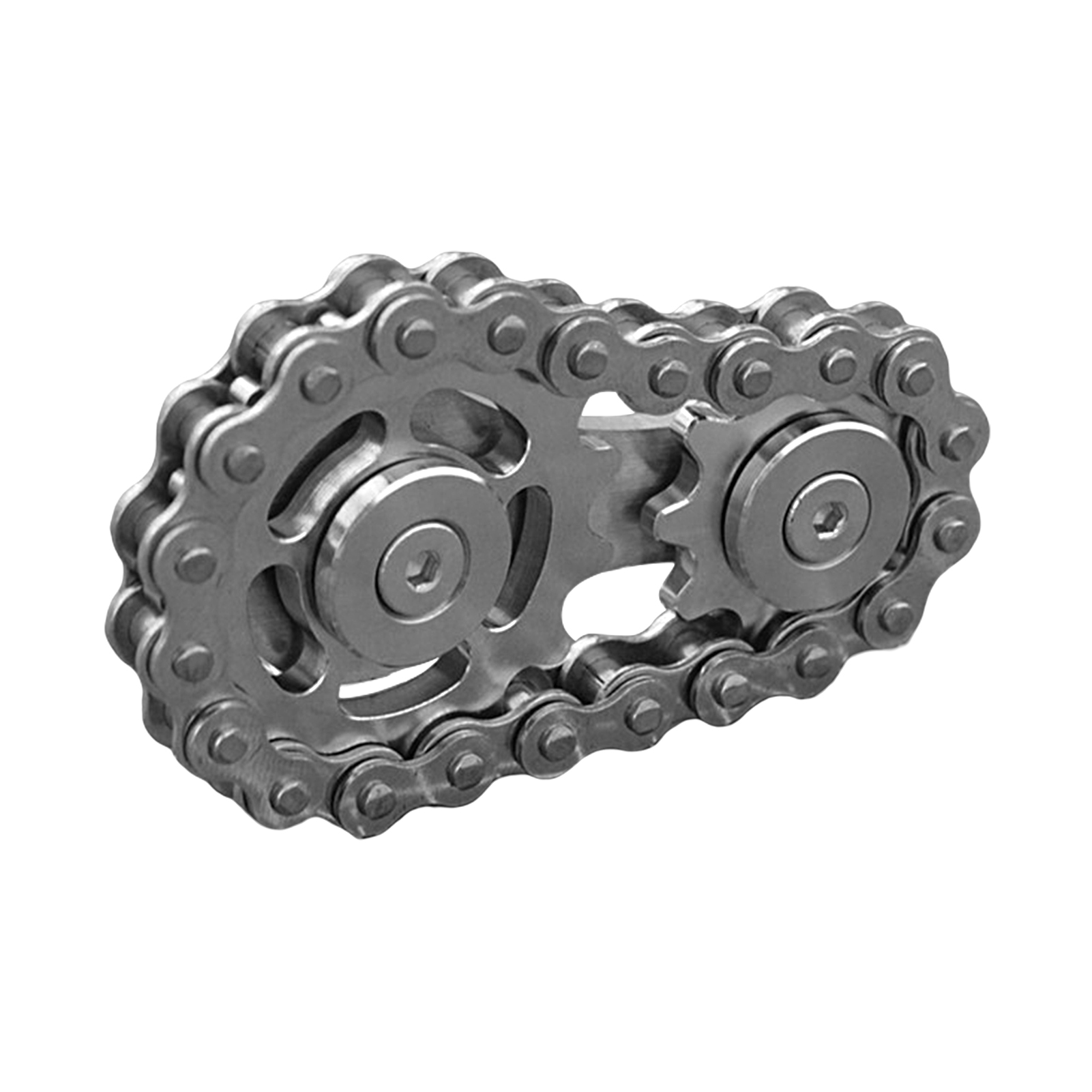 3-Piece Metal Fingertip Gyroscope Toy - Chain Wheel Spinner For Stress Relief & Finger Exercise