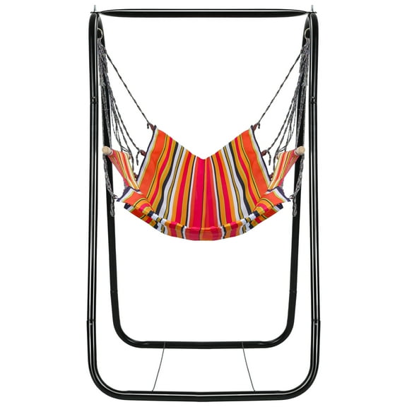 Kitem Hammock for Bedroom, Living Room, Patio, Backyard, with Stand, Hammock Chair in Random Color, Max 440 Lbs, A-shaped Swing Hammock