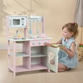 thumbnail image 1 of Kitem Play Kitchen for Kids, Wooden Play Kitchen Set with Rich Accessories, Sturdy Construction Pretend Play Kitchen Set, Children Dollhouse Toys for Training Motor Skills, Type C, 1 of 13