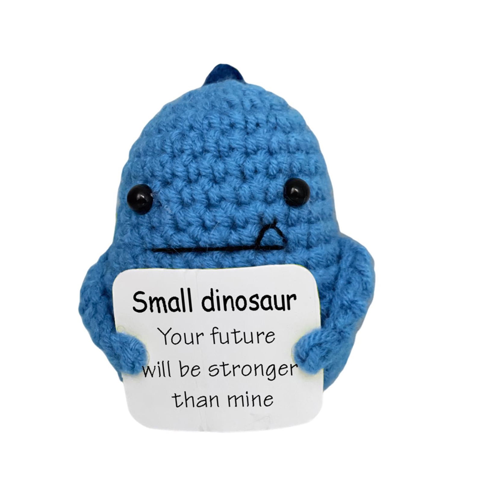 Crochet Dinosaur Plush With Positive Message - Handmade Encouragement Gift For Stress Relief