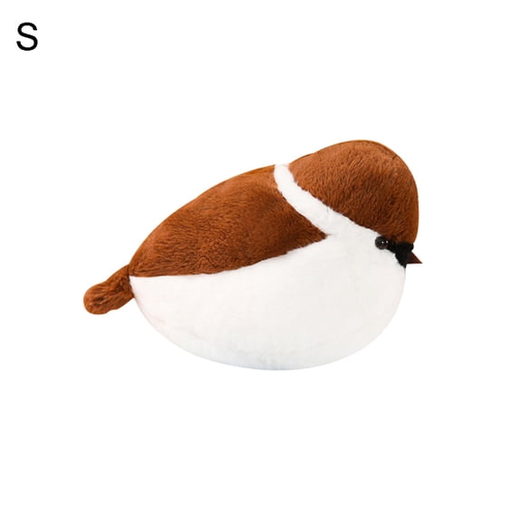 Kitem Realistic Sparrow Bird Nesting Plush Stuffed Model Cushion Sofa Bed Decoration