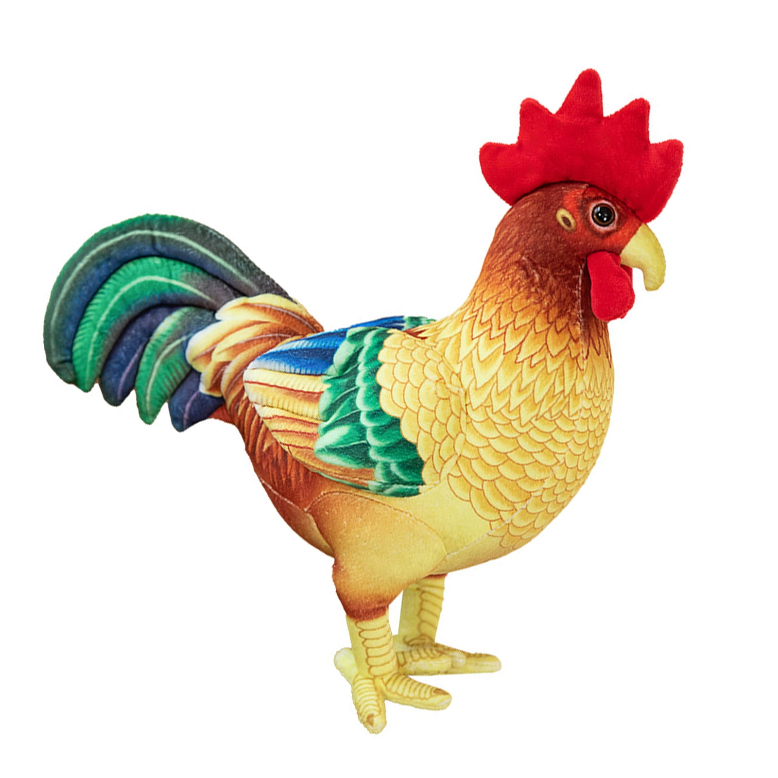 Kitem Rooster Plush Toy Soft Cotton Fully Filled Lovely Simulation Poultry Doll Plushies Companion Sofa Cushion Stuffed Animal Cartoon Chicken Doll Kids Toy Farmhouse Decoration