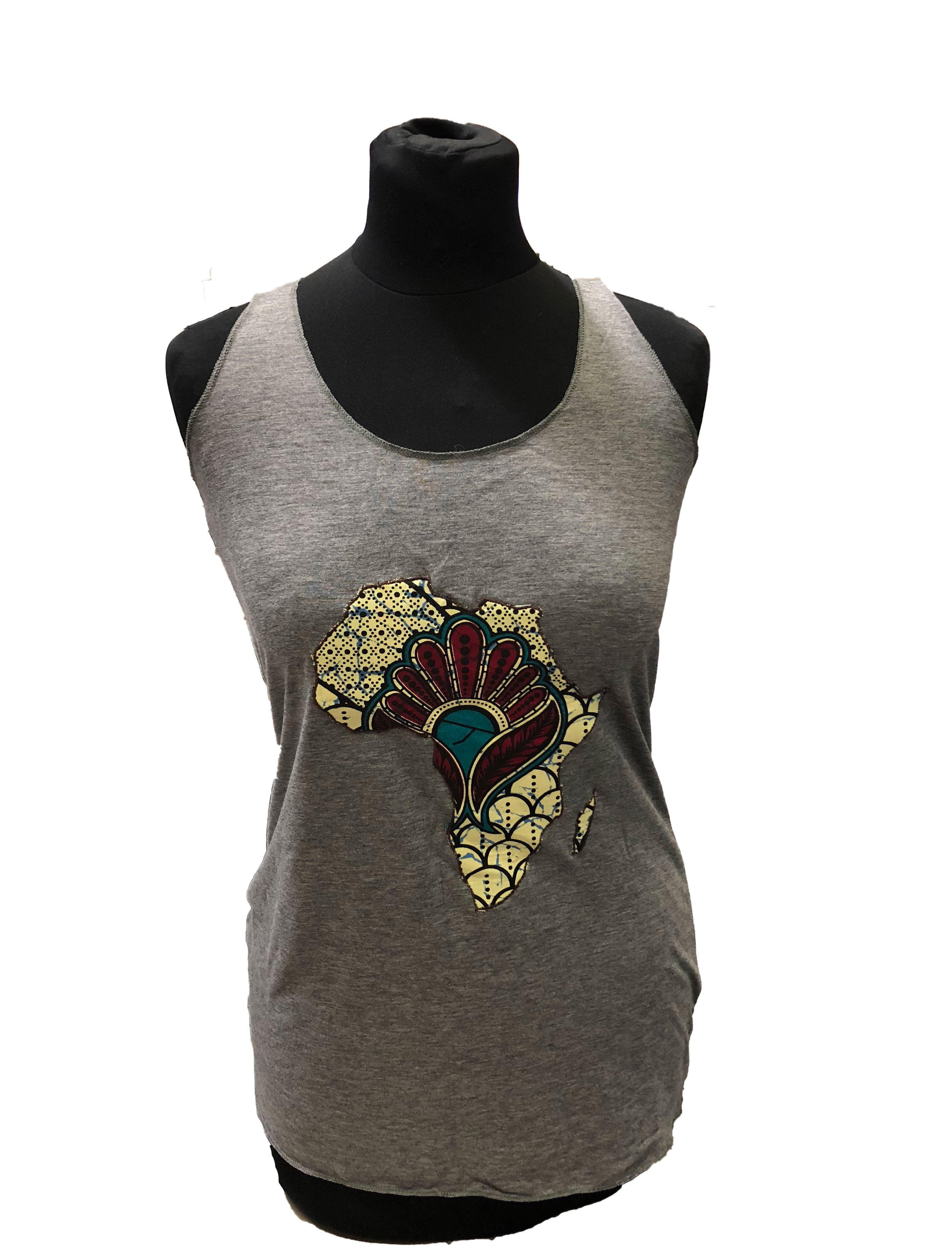 Kitenge Love Tank MaMaAfrica Grey Small - Walmart.com