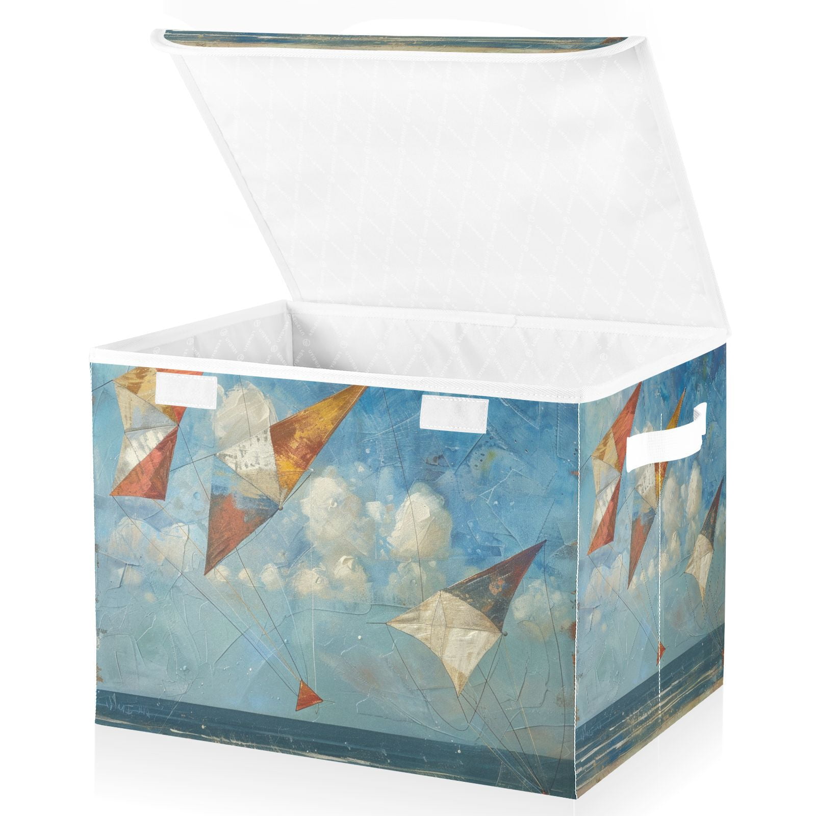 Kites Blue Storage Basket for Shelves Foldable Container Organizer for ...