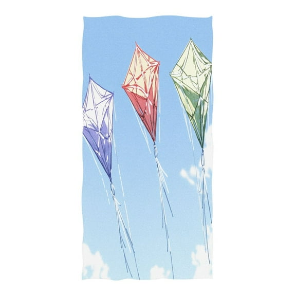Kites Pattern 74"x37" Sand Resistant Beach Towel, Quick Dry, Multi Use and Travel Ready
